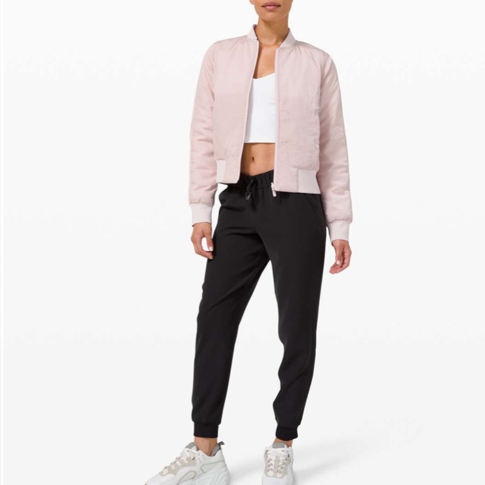 Lululemon Non-stop Reversible bomber jacket in misty pink